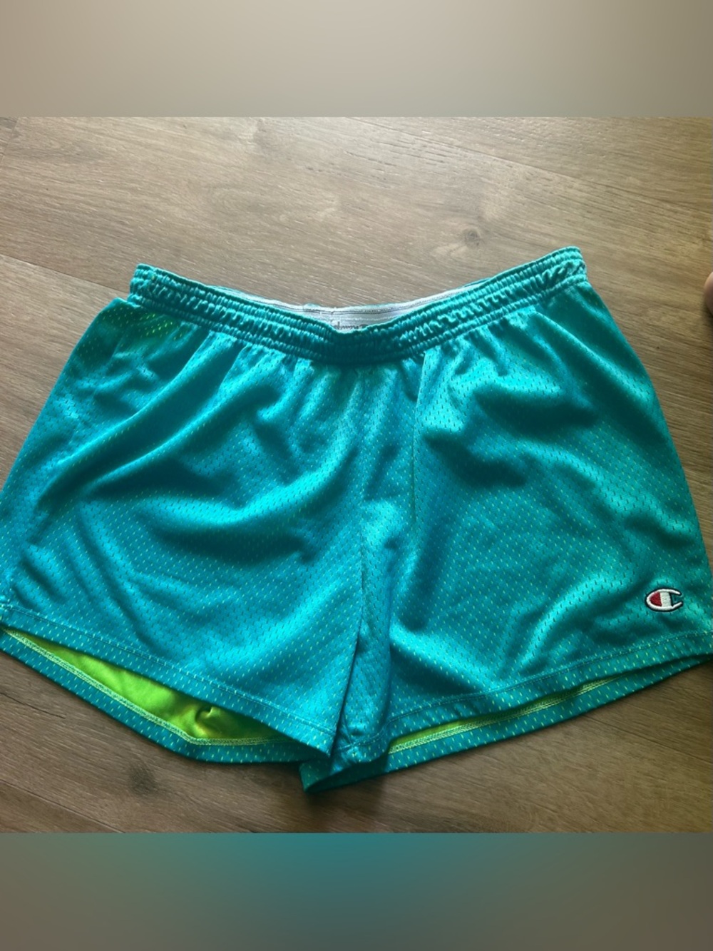90’s Champion Women's Two Tone Teal and Purple Mesh Athletic Shorts - Twin Pack - Picture 5 of 7